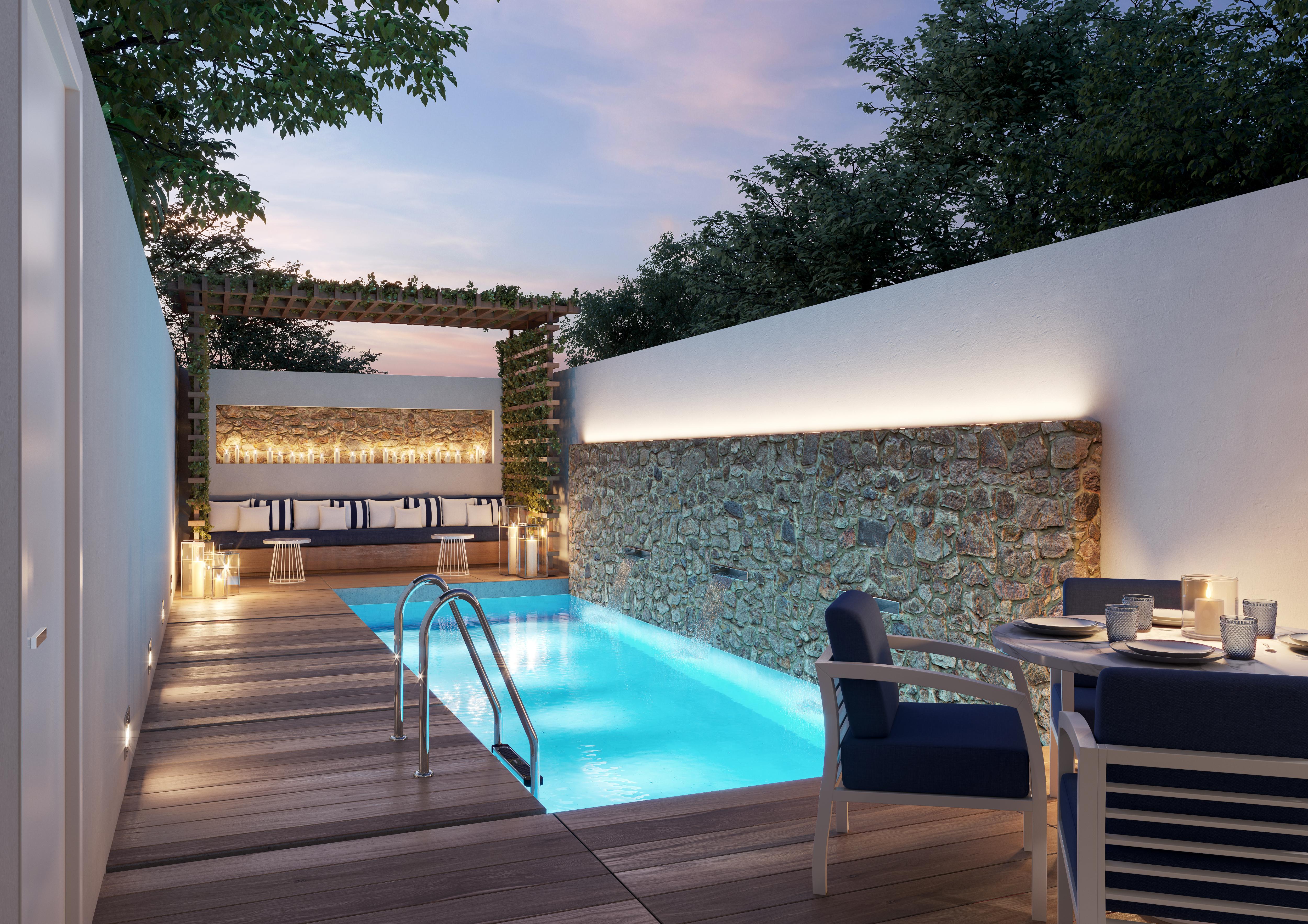 Minos Imperial Luxury Beach Resort & Spa Milatos Esterno foto The private pool of a suite at the hotel