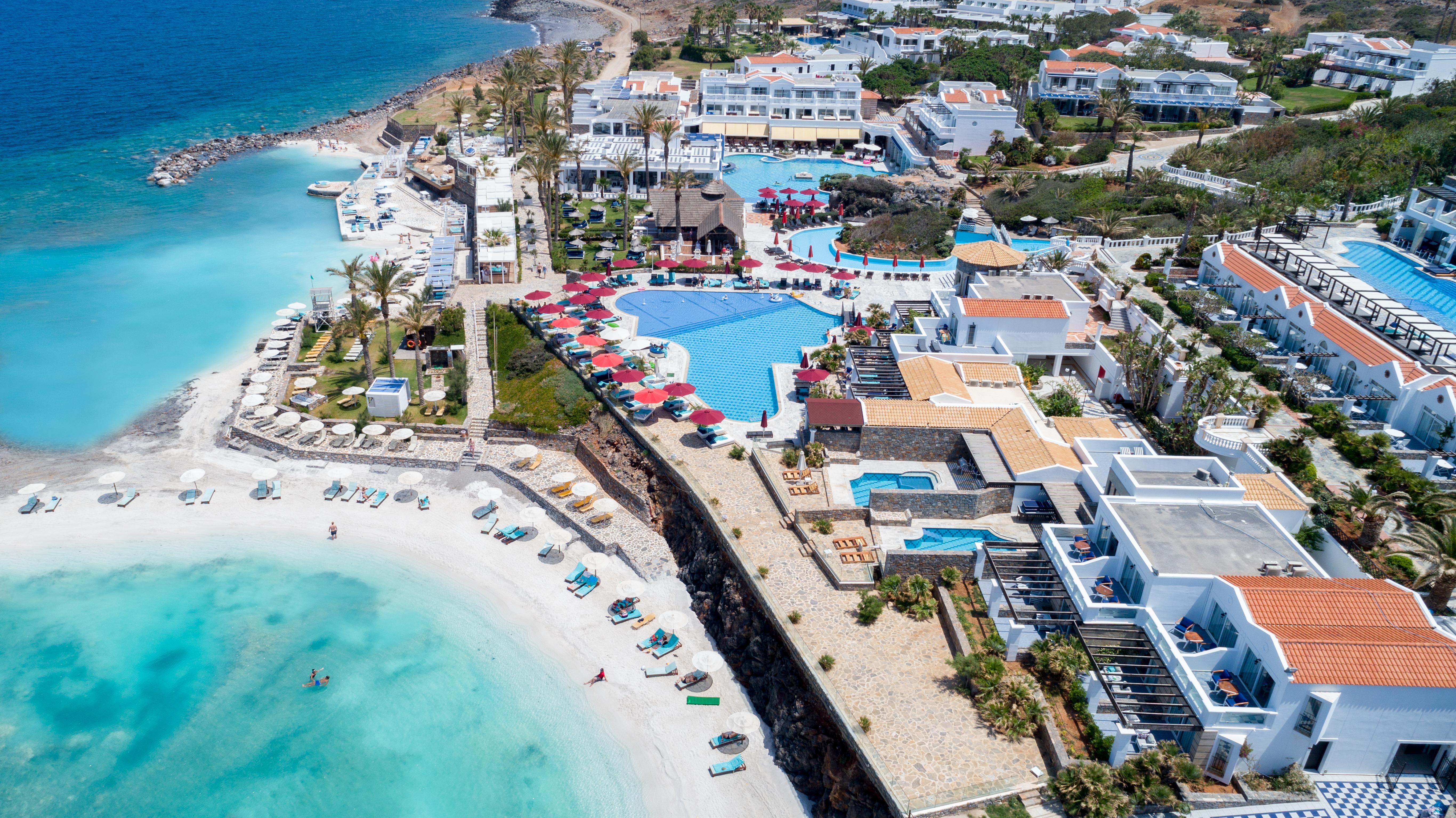 Minos Imperial Luxury Beach Resort & Spa Milatos Esterno foto Aerial view of the resort