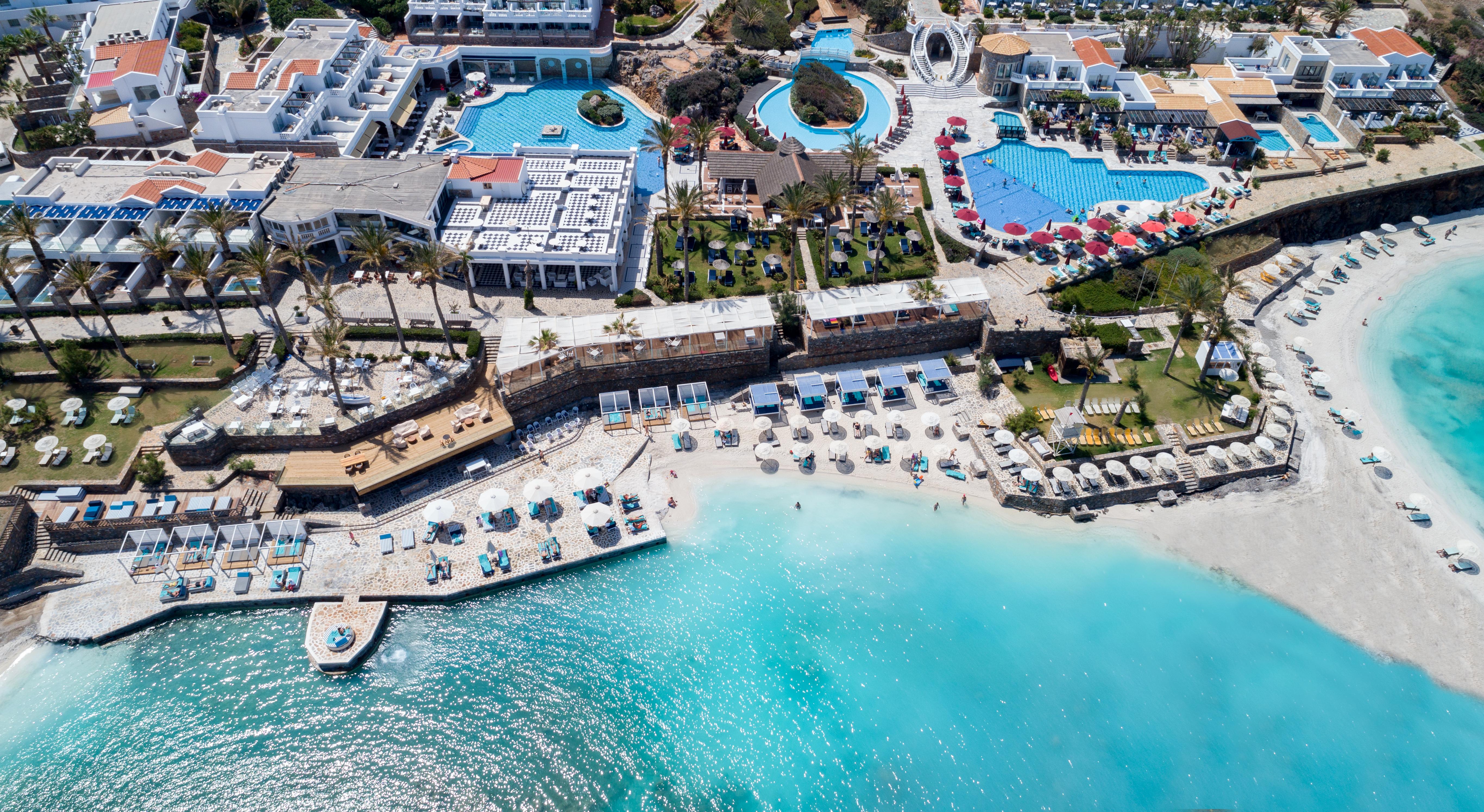 Minos Imperial Luxury Beach Resort & Spa Milatos Esterno foto Aerial view of the resort