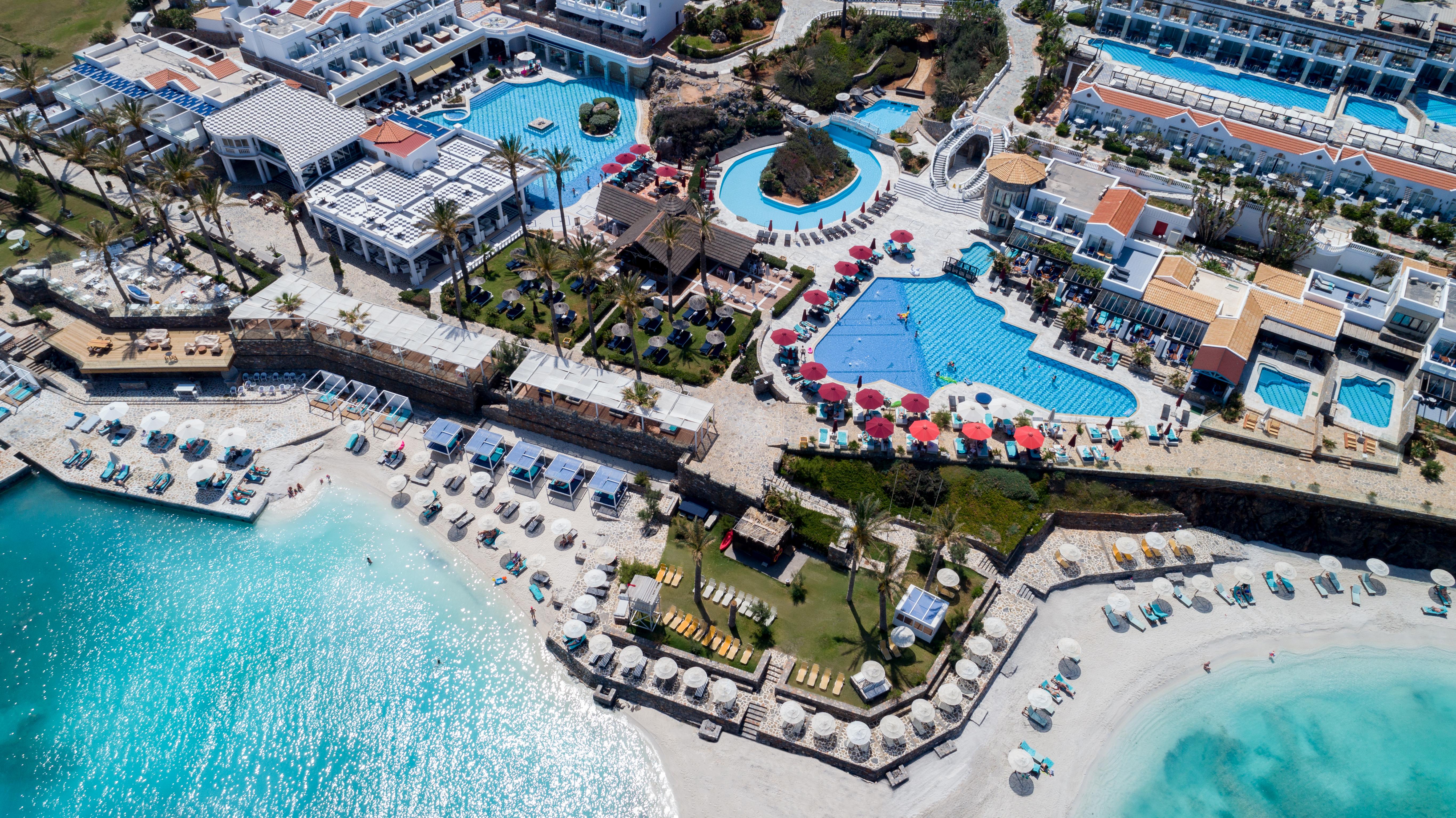 Minos Imperial Luxury Beach Resort & Spa Milatos Esterno foto Aerial view of the resort
