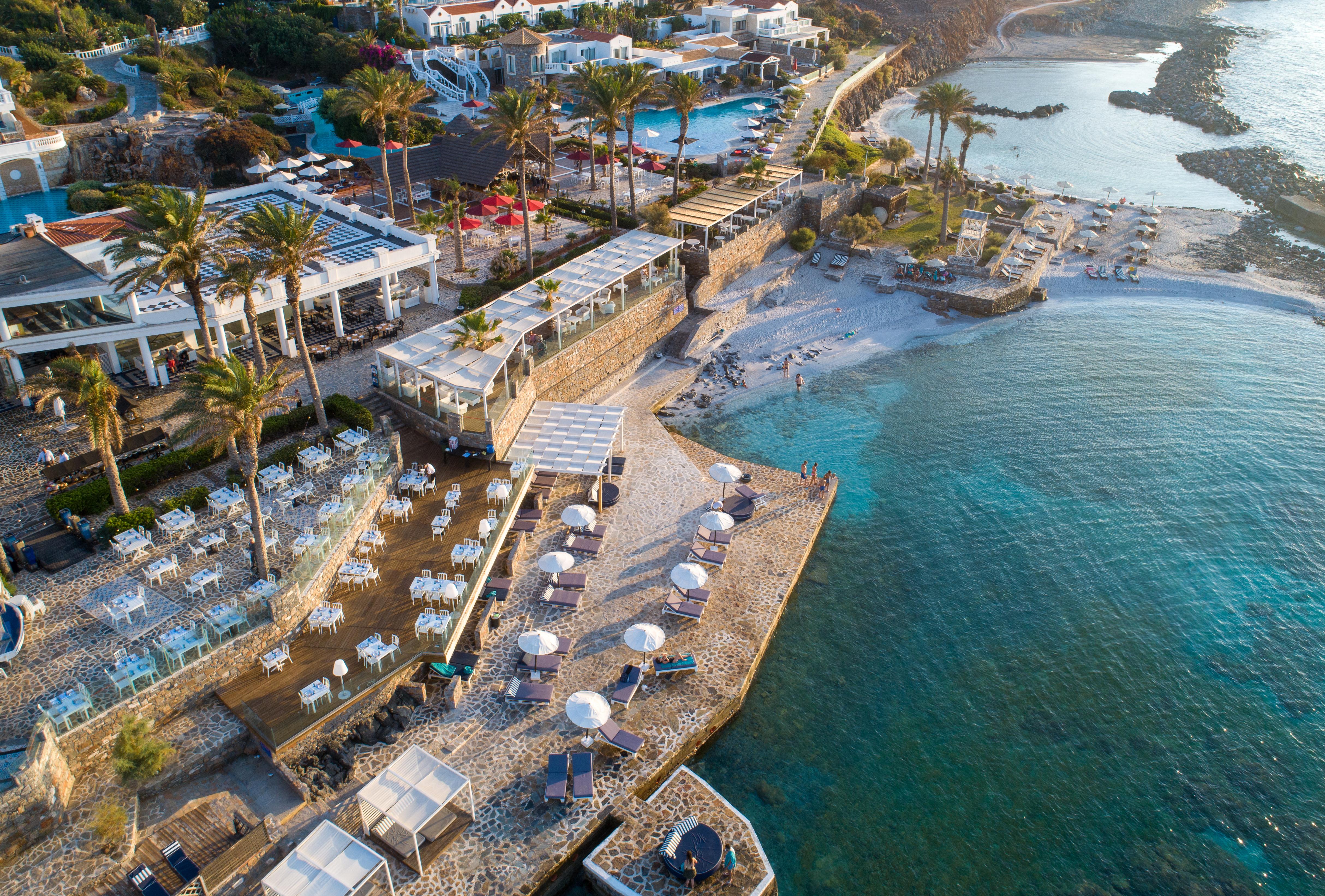 Minos Imperial Luxury Beach Resort & Spa Milatos Esterno foto Aerial view of the beach